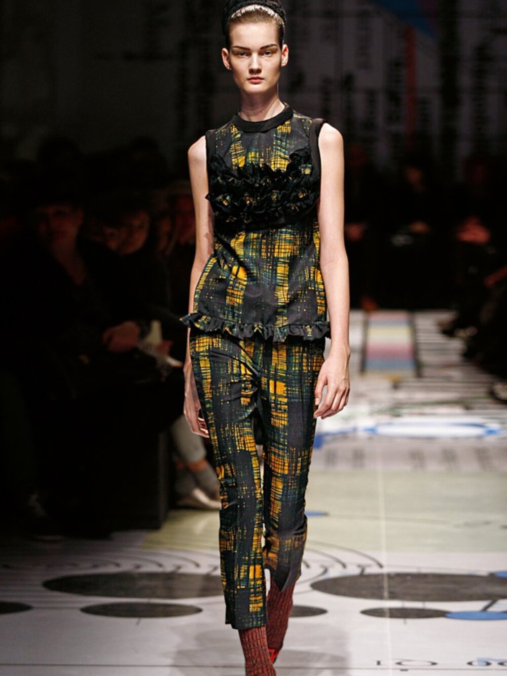Prada F/W10 Runway Abstract Grid Sleeveless Top